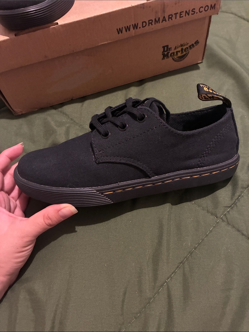 Dr. Martens Kids Black Canvas Lace-Up Sneaker